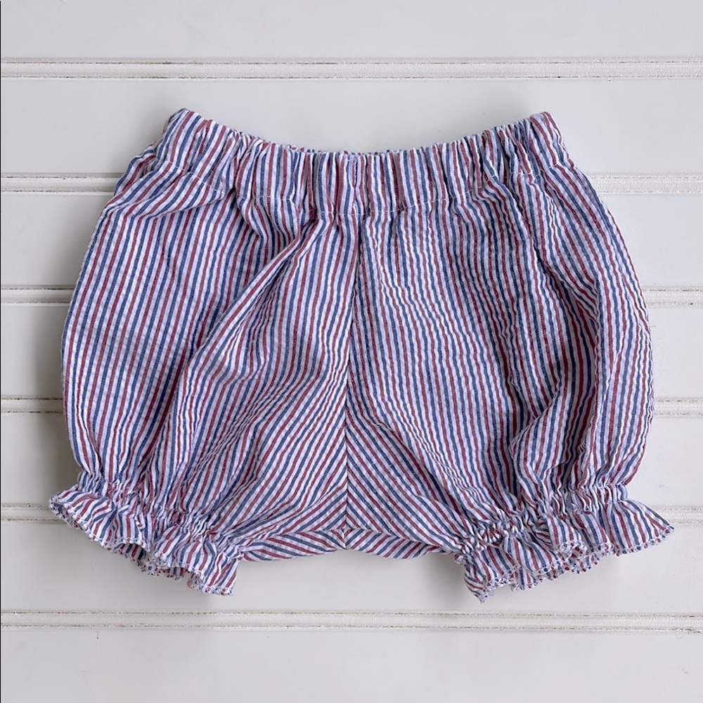 SAGE N THYME DESIGNS EUC/NWOT Red White & Blue Striped Seersucker Bloomers